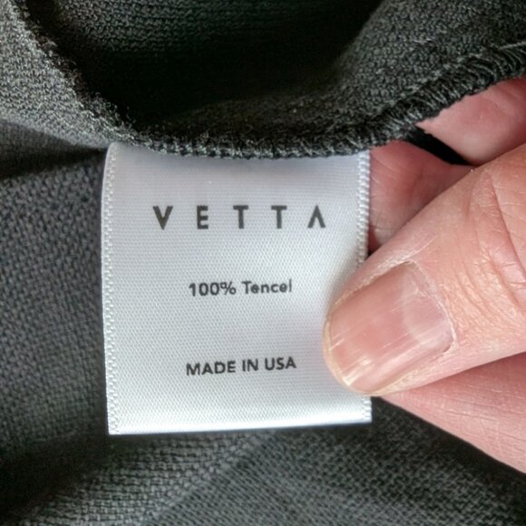 Vetta The Gathered Sleeve Wrap Top Black Tencel V Neck Puff Sleeve Women's Small - Picture 12 of 15